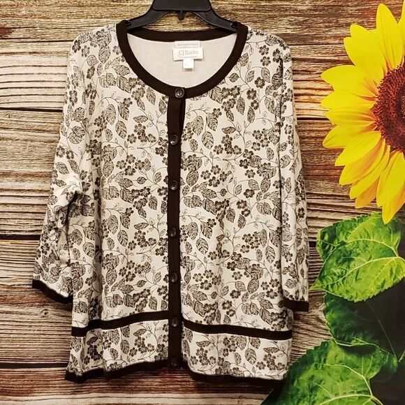 CJ Banks mid Sleeve button front sweater Pre Owned - Picture 1 of 7